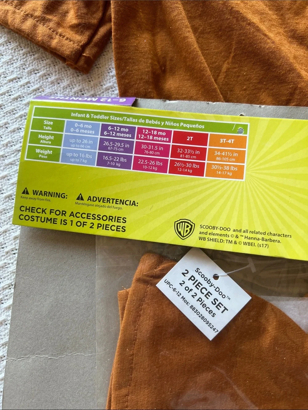 Rubie's Scooby Doo Infant Costume 6-12 mos NWT